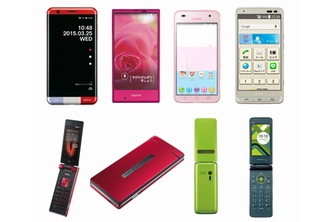 KDDI・沖縄セルラー電話が19日に発表したauブランドの今春モデルの携帯電話6機種（写真提供：KDDI）