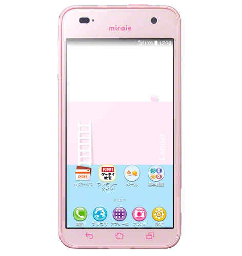 KDDI、沖縄セルラーが1月下旬に発売するau初のジュニア向けスマートフォン「miraie」（写真提供：KDDI）