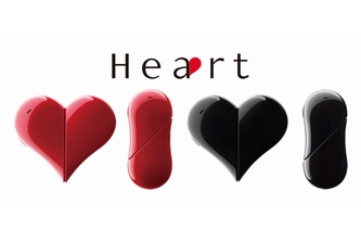 ワイモバイルとウィルコム沖縄が3月下旬より発売するハート型にデザインされた携帯「Heart 401AB」（写真：ワイモバイルの発表資料より）