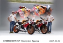 「CBR1000RR SP」にMotoGPクラスに出場している「Repsol Honda Team」の2014年シーズンカラーを施した「CBR1000RR SP Champion Special」(写真提供:ホンダ) 「CBR1000RR SP」にMotoGPクラスに出場している「Repsol Honda Team」の2014年シーズンカラーを施した「CBR1000RR SP Champion Special」(写真提供:ホンダ)