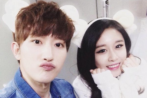 SUPER JUNIOR-Mのチョウミが、T-ARAのジヨンとのキュートなツーショットを公開した。写真：チョウミのツイッター