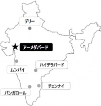 ヤクルトのインドでの販売地域を示す図（同社発表資料より）