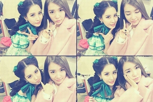 少女時代のソヒョンが、ミュージカルを応援しに来てくれたティファニーとの記念ショットを公開した。