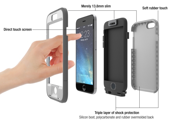 iPhone 6 Plusの指紋認証にも対応した実用的な防水ケース『WETSUIT waterproof rugged case for iPhone6Plus』