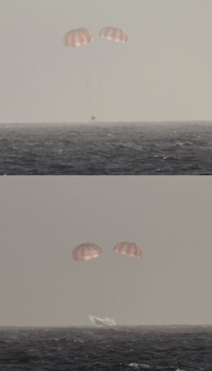 ドラゴン補給船運用5号機、地球に帰還(Image credit: SpaceX) ドラゴン補給船運用5号機、地球に帰還(Image credit: SpaceX)