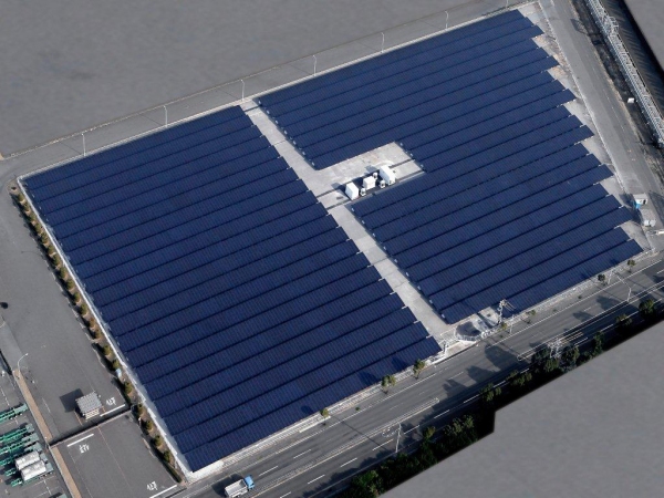 水島ソーラ発電所の航空写真(JNCの発表資料より)