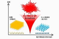 モット転移の量子臨界現象をあらわす概念図（東京大学の発表資料より）