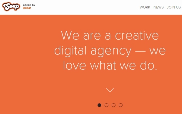 電通は、オーストラリアのデジタル・クリエーティブエージェンシー、ソープ・クリエイティブ社の株式51%を取得した。写真は、ソープ社のWebサイト。