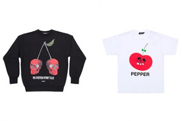ドーバー銀座よりアンダーカバーのTシャツ&スウェット、ダーク・ファンタジーなチェリーのイラスト