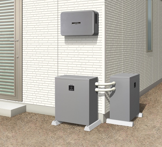 シャープが機能を強化して発売する「クラウド蓄電池システム」の設置イメージ（写真提供：シャープ）