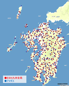 アメダス＋環境センサーネットワーク(ESN)による観測(JSOLの発表資料より)