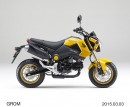 ホンダが125ccスポーツモデル「グロム」に追加する新色「マリゴールドイエロー」のモデル（写真提供：ホンダ）