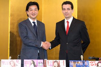 2015年3月9日、日本出版クラブで行われた両社による記者会見の様子（ハースト婦人画報社の報道資料から）