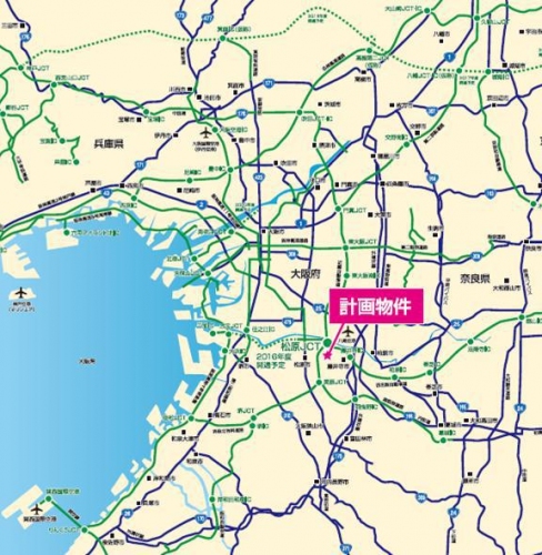 物流施設の位置（日本生命保険の発表資料より）