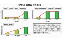 非アルコール性脂肪性肝疾患（NAFLD）の病態因子の変化を示す図（筑波大学の発表資料より）