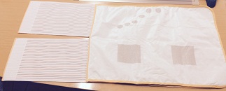 救急用12誘導心電計測布電極面（写真：帝人発表資料より）