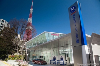 イワタニ水素ステーション芝公園外観（トヨタ自動車の発表資料より）