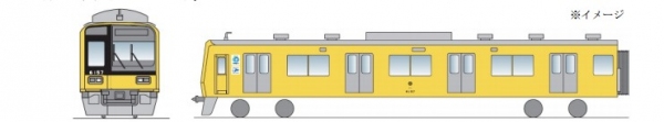 黄色い電車をイメージした「黄色い6000系電車」（西武鉄道の発表資料より）