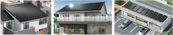 保証対象となる「ソーラーラック」、「ソーラールーフ」、「ソーラーベース」の各発電システム（図：LIXILの発表資料より）
