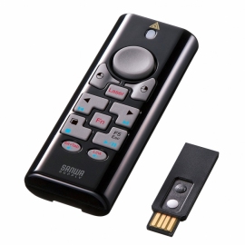 iPad・iPhoneでも操作が可能なリモコン機能とレーザーポインター付きのワイヤレスプレゼンテーションマウス「MA-WPR10BK」(サンワプライ発表資料より) iPad・iPhoneでも操作が可能なリモコン機能とレーザーポインター付きのワイヤレスプレゼンテーションマウス「MA-WPR10BK」(サンワプライ発表資料より)