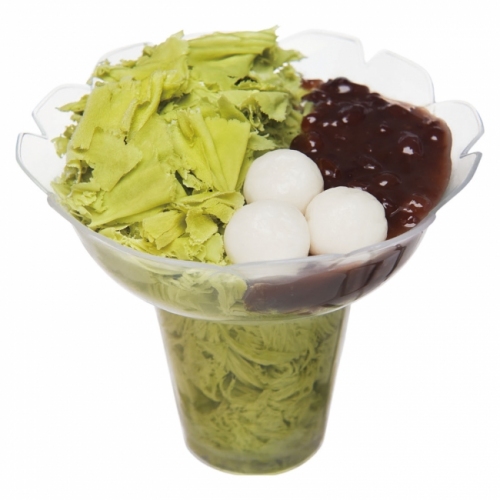 新作『コットンスノーキャンディ グリーンティ白玉あずき』（ダスキン発表資料より）