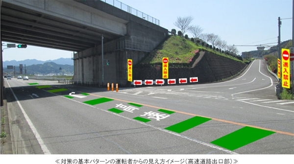 高速道路出口部の対策例（写真：高速道路6社の発表資料より）
