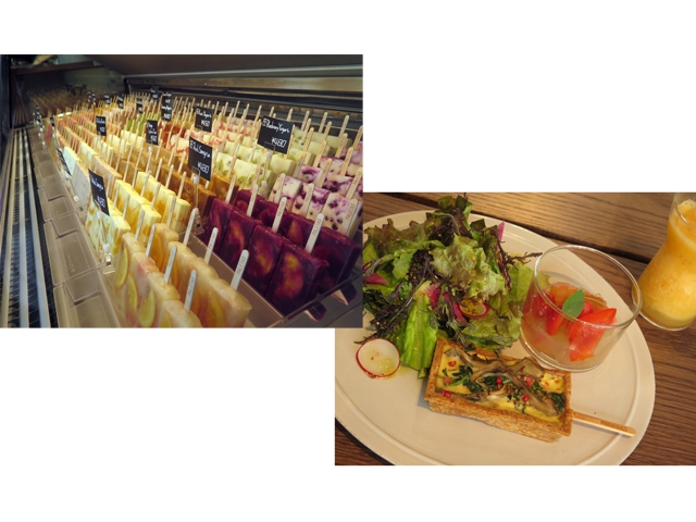 店内に入るとお馴染みの色鮮やかなアイスバーケースが目に入る(写真上)。「si・empre Cafe & Market」で提供するセットメニュー。
