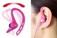 ピボットモーションイヤーフックと装着イメージ（写真：JVCケンウッド発表資料より）