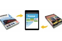 画面イメージと収録されている時刻表（交通新聞社発表資料より）