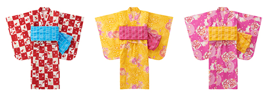 ガールズ用にデザインされた浴衣（ユニクロ発表資料より）