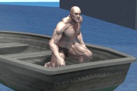 筋肉兄貴は水上でムキムキ - Android アプリ 「筋肉兄貴の水上走！」