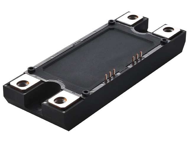 ロームが4月23日に発表した、ダブルトレンチ構造の「SiC-MOSFET」を採用した、フルSiCパワーモジュール。