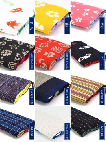個性的な全12柄の「藍布堂 和ケース」（スペックコンピュータの発表資料より）