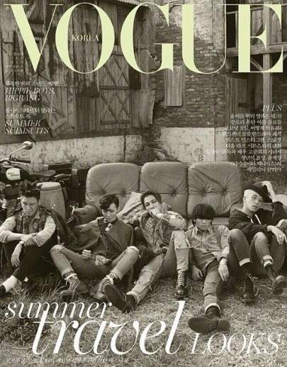 BIGBANGがファッション雑誌の表紙を飾り、注目を集めている。写真：VOGUE KOREA