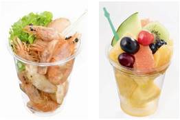 『＜聘珍樓＞中華風海老の唐揚げ』・『＜九州屋＞カットフルーツ食べきりサイズ』（大丸松坂屋百貨店発表資料より）