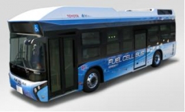 トヨタと日野は東京都で燃料電池バスの実証実験を実施する。写真は、燃料電池バスの外観(両社の発表資料より) トヨタと日野は東京都で燃料電池バスの実証実験を実施する。写真は、燃料電池バスの外観(両社の発表資料より)