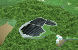 「F益田太陽光発電所」イメージ図 （NTTファシリティーズの発表資料より）