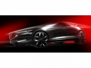 マツダがフランクフルト・モーターショーでワールドプレミアする予定の「マツダ越KOERU」のスケッチ マツダがフランクフルト・モーターショーでワールドプレミアする予定の「マツダ越KOERU」のスケッチ