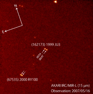 天文衛星「あかり」、「はやぶさ2」が目指す小惑星を撮影していた=JAXAが公開（Image Credit: JAXA）