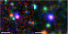 マエストロ銀河 (中央の銀河) を取り巻く電離ガス (青い拡がり) (愛媛大学)