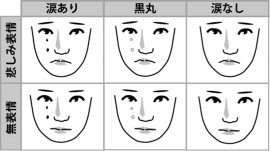 実験参加者はfMRIによる脳活動の測定中に他者の顔表情を観察し、その他者がどの程度悲しいと思われるかを評定した。実験では実写画像を使用した。（生理学研究所の発表資料より）