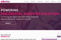 エフエム東京は、デジタル音声広告を手掛ける米アズウィズ（AdsWizz）社と戦略的パートナーシップを締結した。写真は、アズウィズ社のWebサイト。