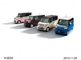 ホンダが一部改良して発売した軽乗用車「N-BOX」の外観。2トーンカラースタイル、G・Lパッケージ。(写真提供:ホンダ) ホンダが一部改良して発売した軽乗用車「N-BOX」の外観。2トーンカラースタイル、G・Lパッケージ。(写真提供:ホンダ)