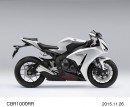 ホンダが27日に発売する大型スーパースポーツモデル「CBR1000RR」のパールグレアホワイト。 （写真提供：本田技研工業）