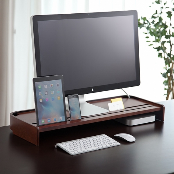 スマホスタンド内蔵机上台（サンワプライ発表資料より）