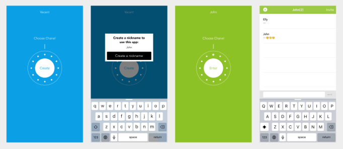 アプリ「Blue:transceiver(ブルートランシーバー)」の画面イメージ(写真:電通ブルー発表資料より) アプリ「Blue:transceiver(ブルートランシーバー)」の画面イメージ(写真:電通ブルー発表資料より)