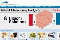 日立ソリューションズがグループ会社を通じて買収した米イグニファイ社のWebサイト。