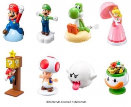 日本マクドナルドは、人気ゲーム「スーパーマリオ」のおもちゃがセットになったハッピーセット「スーパーマリオ」を8日から期間限定で販売する。(C)Nintendo Licensed by Nintendo