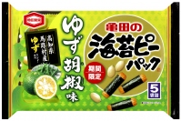「82g 海苔ピーパック ゆず胡椒味」（亀田製菓発表資料より）