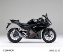 ホンダが一部改良して発売するスポーツモデルバイク「CBR400R」（グラファイトブラック） （写真提供：ホンダ）